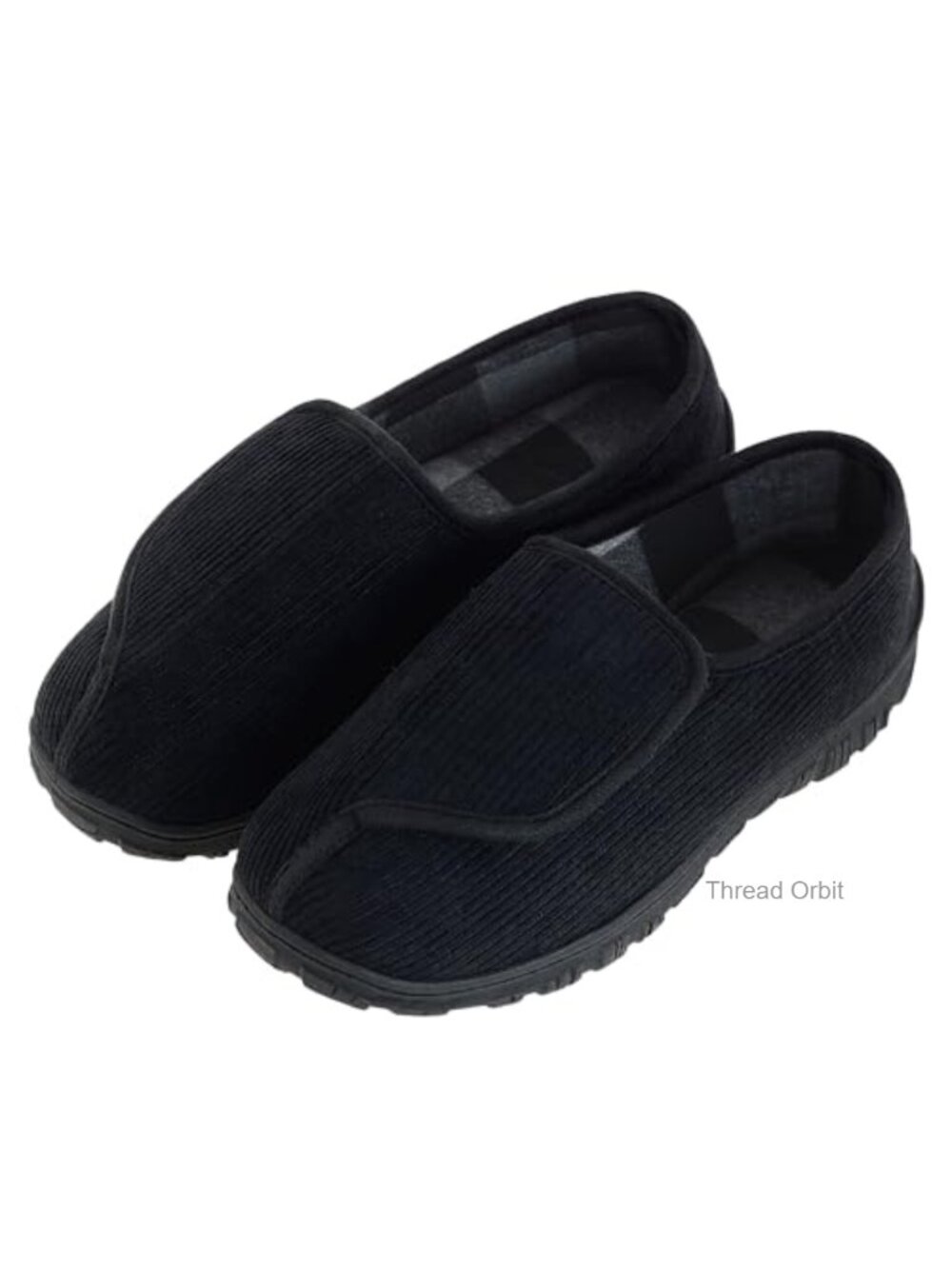 Men's Memory Foam Slippers Extra Wide Hook & Loop Diabetic House Shoes
